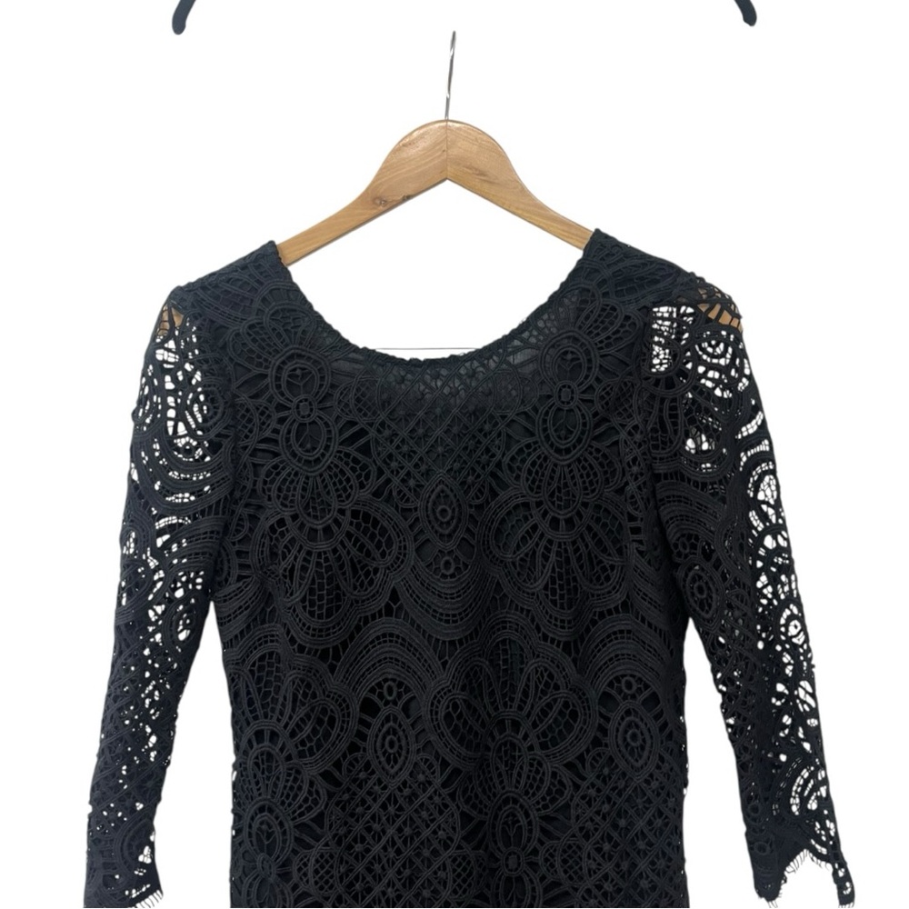 NWT Sezane Sarah Black Lace Mini Dress US 4 FR 36 - Picture 4 of 9